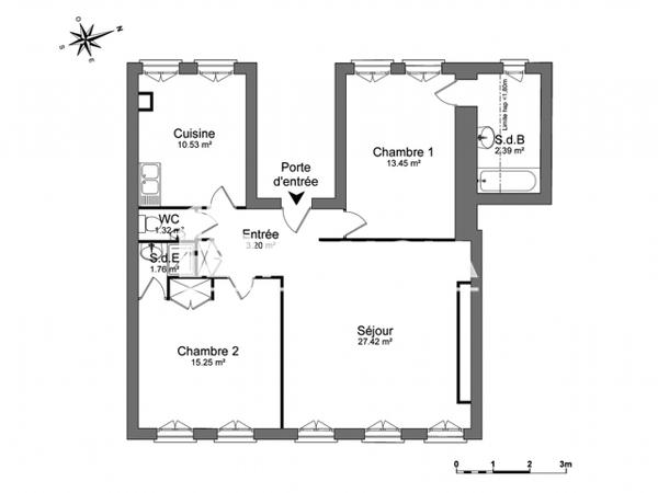 Location Appartement 3 pièces 75.32 m² - 3 RUE ABBE LEMIRE Rouen 76100