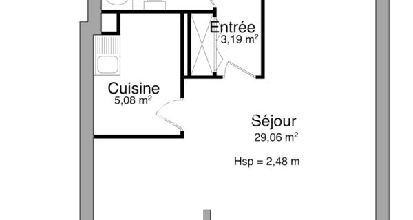 Location Studio 41.14 m² - Mérignac 33700