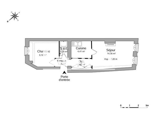 Location Appartement 2 pièces 33.84 m² - 18 RUE DE POISSY Saint-germain-en-laye 78100