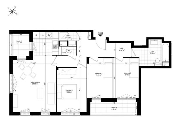 À VENDRE MASSY ATLANTIS PGO Appartement 4 pièce(s) 76 m2