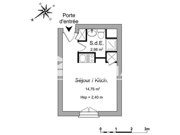 Location Studio 17.74 m² - 60 RUE GRASSIN BALEDANS Arras 62000