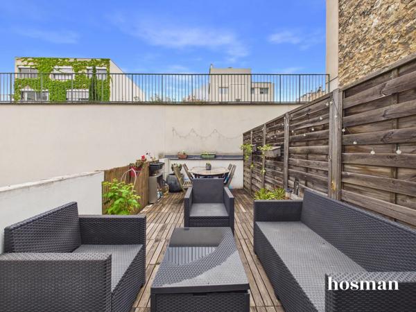 Dernier étage avec terrasse au calme exposé sud-ouest - 2 pièces 50 m² pondéré - Rue Jouvenet, Paris 16ème