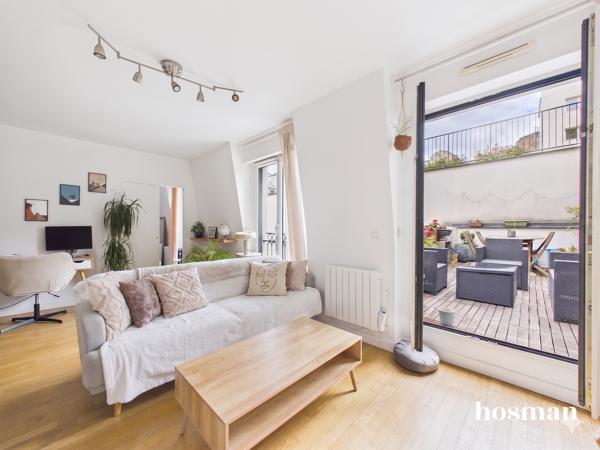 Dernier étage avec terrasse au calme exposé sud-ouest - 2 pièces 50 m² pondéré - Rue Jouvenet, Paris 16ème