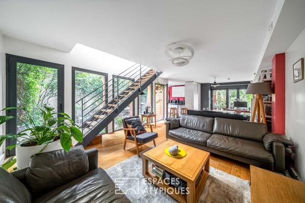 Maison contemporaine avec terrasse arborée
