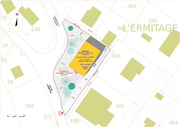 TERRAIN CONSTRUCTIBLE DE 895m2