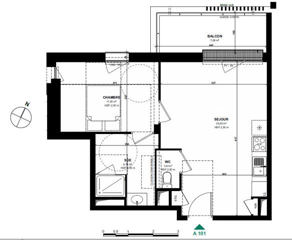 Appartement 2 pièces, Pordic Centre, Résidence Bleuenn
