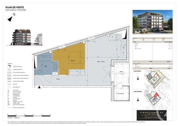 Appartement T2 à vendre  2 pièces - 45,90 m 2   ANNECY  - 74