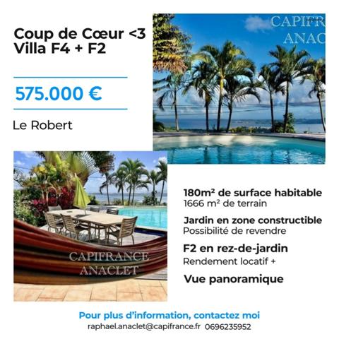 ❤️COUP DE CŒUR❤️ Magnifique Villa vue mer à vendre à LE ROBERT (972)