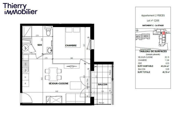 Appartement 2 pièces - 35850 Gévezé