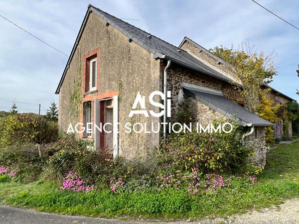 Maison en pierre 40m2 - grange 65 m2 - terrain boisé 400 m2