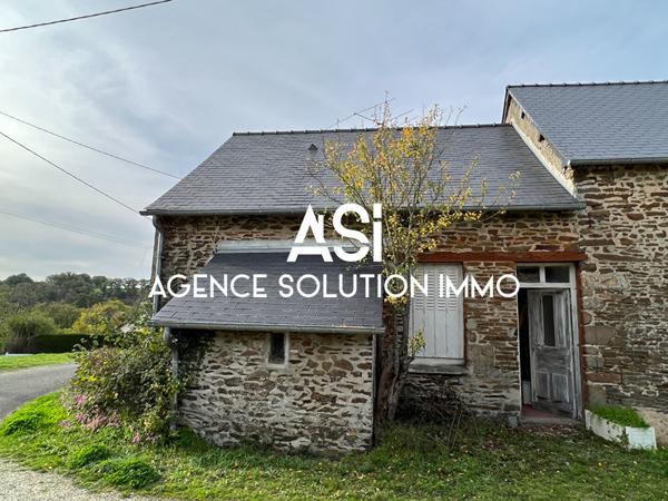 Maison en pierre 40m2 - grange 65 m2 - terrain boisé 400 m2