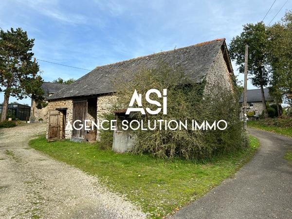 Maison en pierre 40m2 - grange 65 m2 - terrain boisé 400 m2