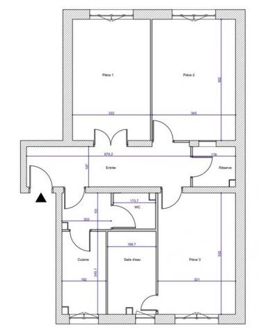Appartement de 3 pièces en centre ville
