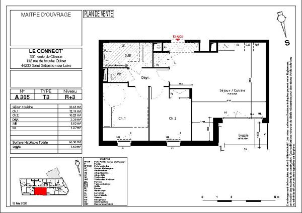 ST SEBASTIEN SUR LOIRE - LE CONNECT - T3 - A305- PINEL