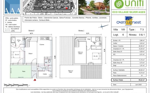 Maison à vendre    3 pièces • 69,48 m2 Castelginest