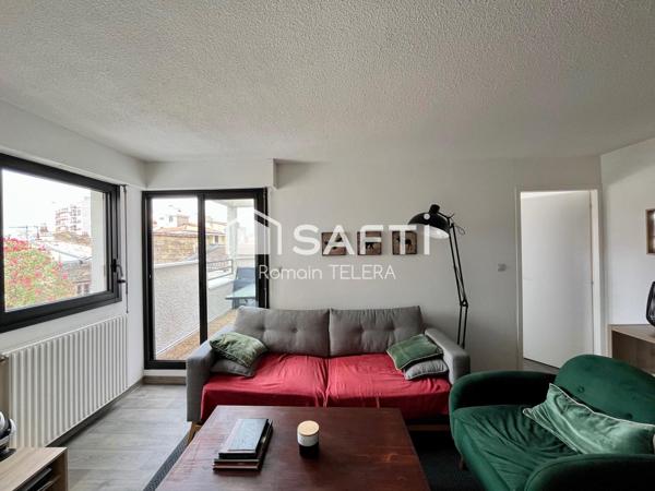 Nansouty : T2 de 38 m² avec vue dégagée, balcon et place de parking