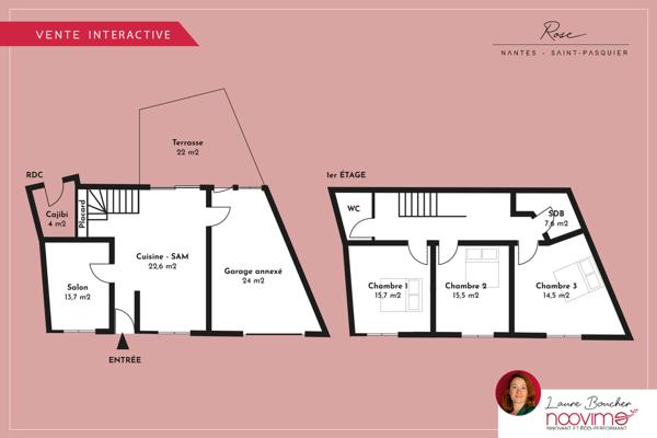 St Pasquier - Hauts-Pavés Maison 103 m2 3 chambres jardin et garage