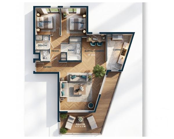 Appartement T4 à vendre  4 pièces - 79,50 m2 CAGNES SUR MER - 06