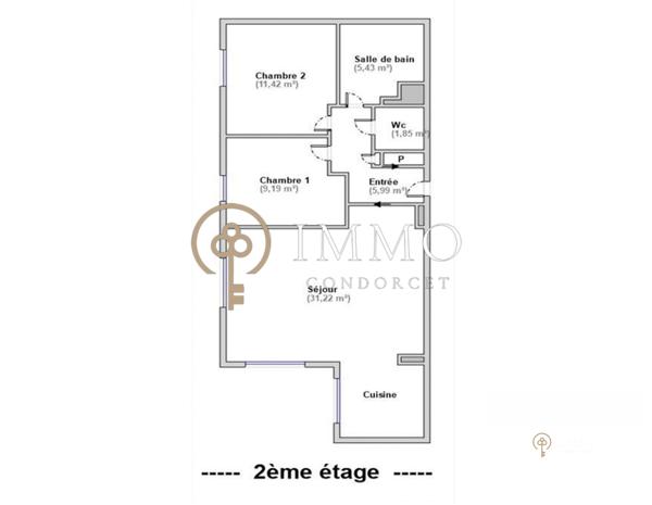 Appartement 3p de 65m² de 2016 avec terrasse