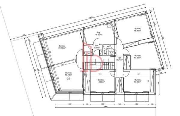 Bureau de 273 m² à louer à Bordeaux Ouest-Merignac