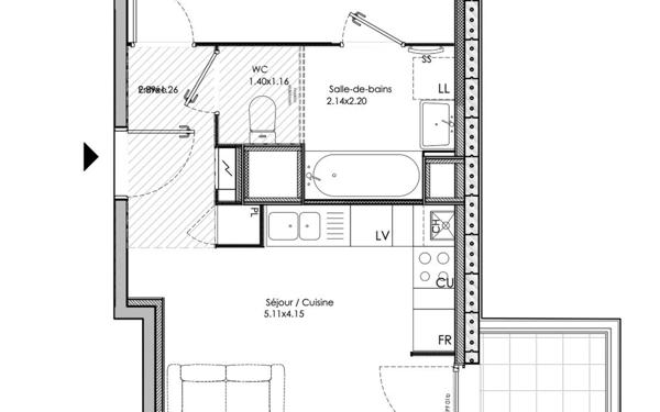 Appartement à vendre    2 pièces • 44,10 m2 Neuville-sur-Saône