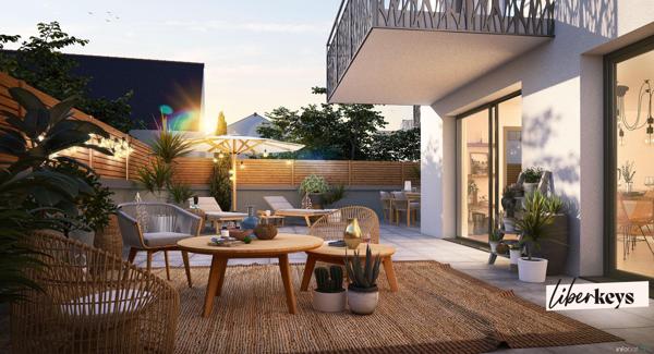 APPARTEMENT REZ DE JARDIN 66 M² 2 CHAMBRES