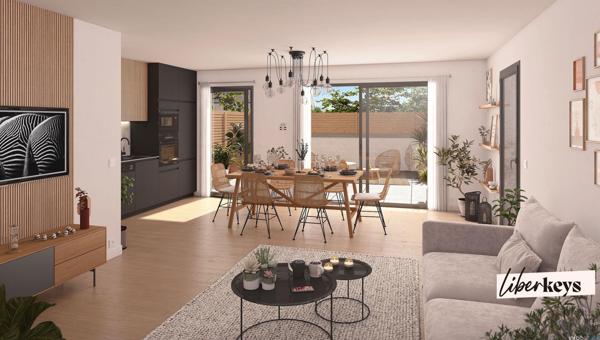 APPARTEMENT REZ DE JARDIN 66 M² 2 CHAMBRES