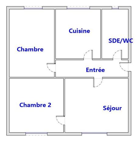 Appartement 3 pièces - 45 m² Exclusivité efficity