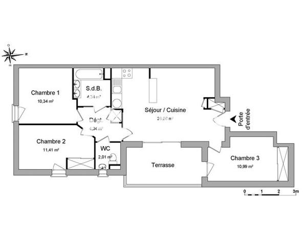 Location Appartement 4 pièces 69.99 m² - 392 RUE LEON BOURGEOIS Beziers 34500