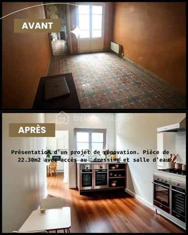 Maison à usage d'habitation à rénover de trois niveaux, surface habitable  d'environ 111m2, Deux terrasses au 1er et 2 ème étage (6.40 m2 et 3.80 m2).

Toiture refaite en 2018 avec  Garantie décennale

RDC : 19.m2 SH
1 entrée de 16.80 m2,
1 salle d'eau de 2.80 m2
1 cave de 39 m2
1 local de rangement

1 étage : SH environ 46 m2
1 cuisine, 1 pièce de 13 m2 accédant à une terrasse de 6.40 m2
1 pièce de 11 m2
1 pièce de 22.30 m2

2 ème étage : SH environ 46 m2 
1 chambre avec pièce pour dressing d'environ 22.30m2
1 deuxième chambre d'environ 10.90 m2
1 salle d'eau
1 pièce de vie d'environ 8 m2 accédant à une terrasse de 3.80 m2

Plan disponible pour la rénovation sur demande
N'hésitez pas à me contacter rapidement!
