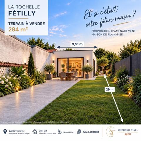 Terrain individuel constructif  Quartier Fétilly La Rochelle
