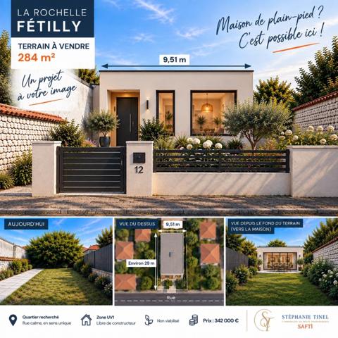 Terrain individuel constructif  Quartier Fétilly La Rochelle