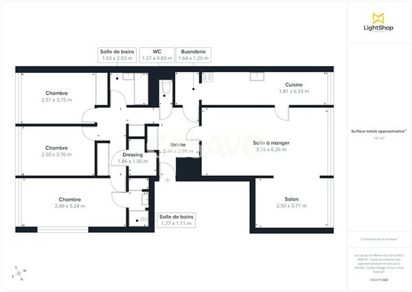 Vente Appartement 5 pièces de 100m² - 75014 Paris