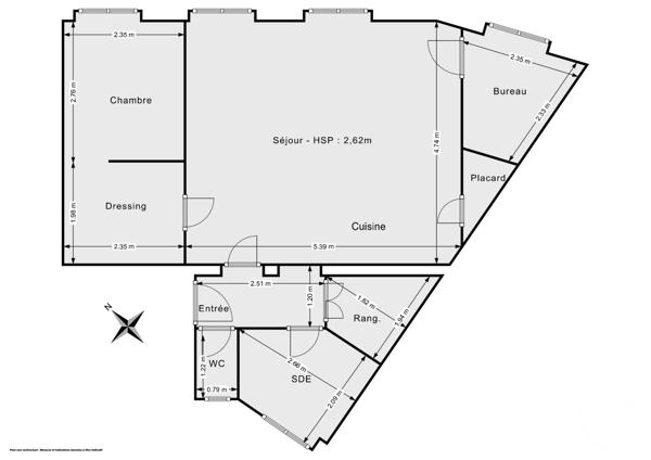 Appartement F2 Bis à vendre  3 pièces - 51 m 2   PARIS  - 75011