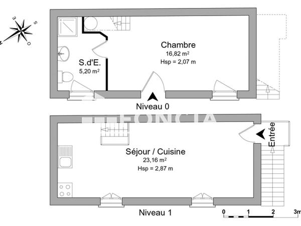 Location Maison 2 pièces 45.18 m² - 49 COURS LE ROUZIC Bordeaux 33100