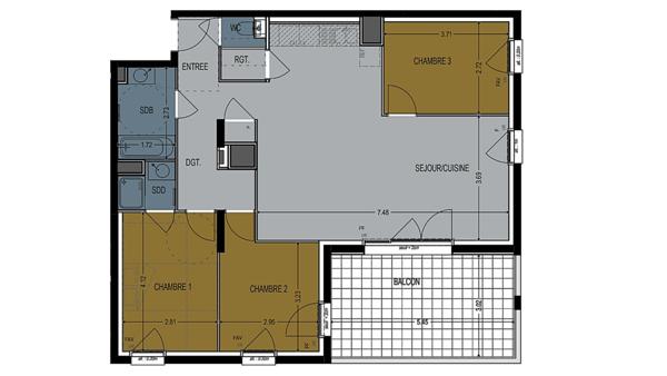 Appartement à vendre 4 pièces 87 m² Domène