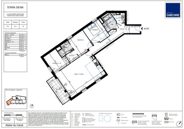 Appartement T4 à vendre NOYAL SUR VILAINE - 91 m² (réf : TERRASIENA-C17)