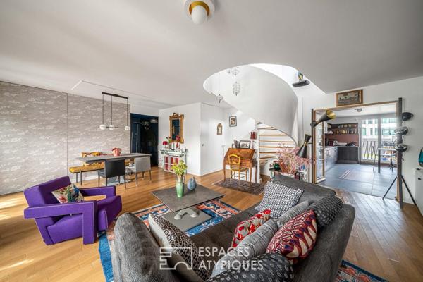 Duplex contemporain aux terrasses végétalisées, esprit canopée urbaine