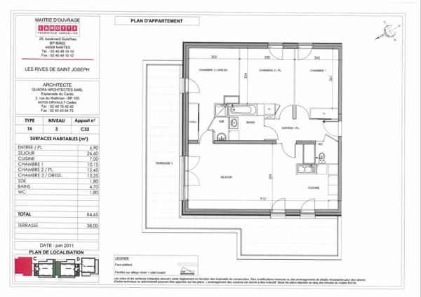 Appartement à louer 4 pièces - 84 m²