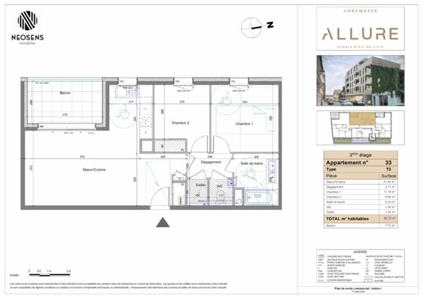 Appartement à vendre 3 pièces ANNEMASSE (74)