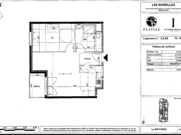 Location Appartement 2 pièces 43.87 m² - LES BIORELLES - APT 3205 Bihorel 76420