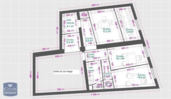 Local professionnel à louer 66.16m²