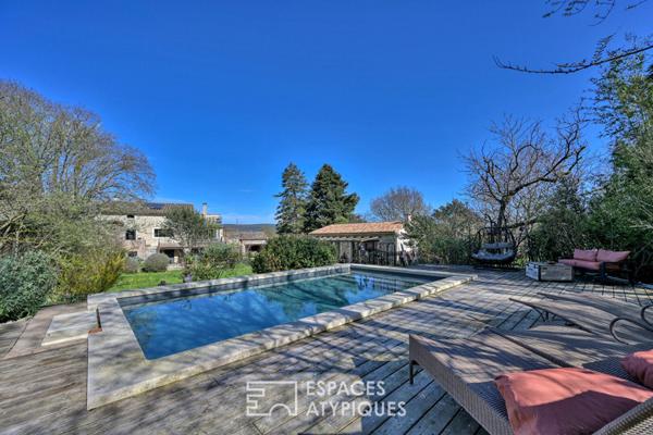 Ancienne ferme viticole revisitée avec atelier d’artiste et piscine