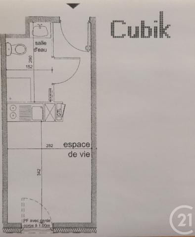 Appartement F1 à vendre  1 pièce - 18 m2 MASSY - 91