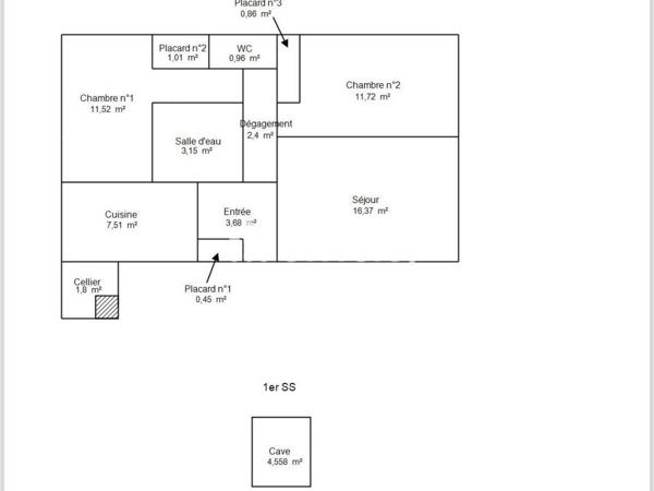 Appartement
         3 pièces
        - 62 m² Exclusivité 114 900 € *