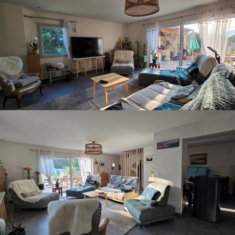 En Ardèche, dans la magnifique Vallée de l'Eyrieux et à 25 minutes de Valence et de l'autoroute A7, grande maison de 248 m² - belles prestations - Terrains plat - Bois - Source - Arrêt bus pr Valence