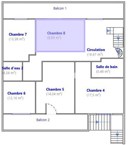 Chambre à louer de 9.95 m²