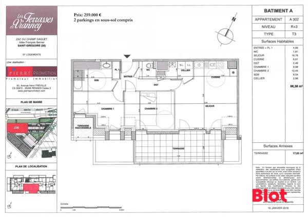 Appartement 3 pièce(s)