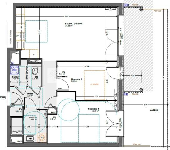 Achat appartement La Gacilly - 3 pièce(s) - 59 m² - 228 074 €