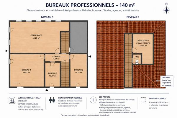 À LOUER – Bureau de 10,27 m² – Zone artisanale de Fourques 270 € / mois C.C.*